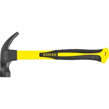 Молоток-гвоздодер кованый с магнитом STAYER 450 г Fiberglass-M 2027-450