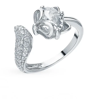 

Silver ring with cubic zirconia sunlight sample 925