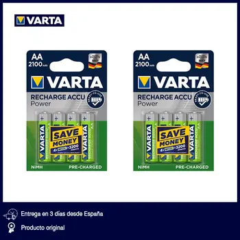 

VARTA - 2 Pack of 4 pre-charged NiMH 2100 mAh rechargeable AA Batteries