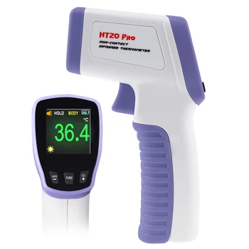 

Non-contact Digital Body/Surface Temperature Infrared IR Thermometer w/ Color Coded Indicator, Data Storage Function