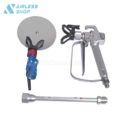 Airless Spray Gun with Spray Guide Accessory Tool and Extension Pole for Edge Door Painting House Decoration Ceiling Coating