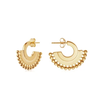 

2020 New Copper Earrings Gold Zenyu Fan Hoops Environmental Protection Plating We Are Now in Stock