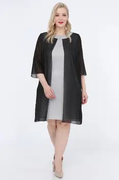 

Tinsel argente Embroidered Chiffon Hijab Abaya Plus Size Dubai Women Mother of Dress kaftan caftan robe de soirée de mariage