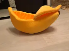 Banana Shaped Cat Bed House Warm Cozy Puppy Cushion Kennel Portable Soft Pet Sofa Cute