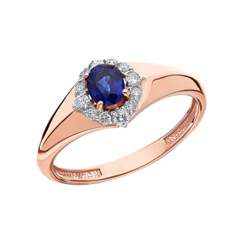 

Gold ring with sapphires and diamonds sunlight sample 585