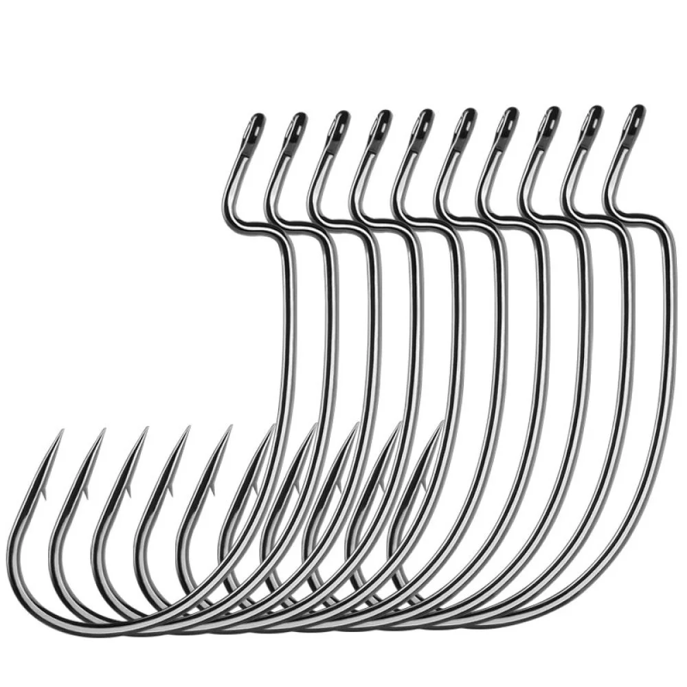 

100pcs Jig Mold Hooks Carbon Steel Fishing Hook Bass Big Crank Hook Jigging Lead Head Barbed for Soft Bait Lure Fishing Pesca
