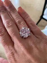 Moda elegante Sakura princesa anillos de compromiso para novia joyería romántica flor de cerezo circón anillos de Dama