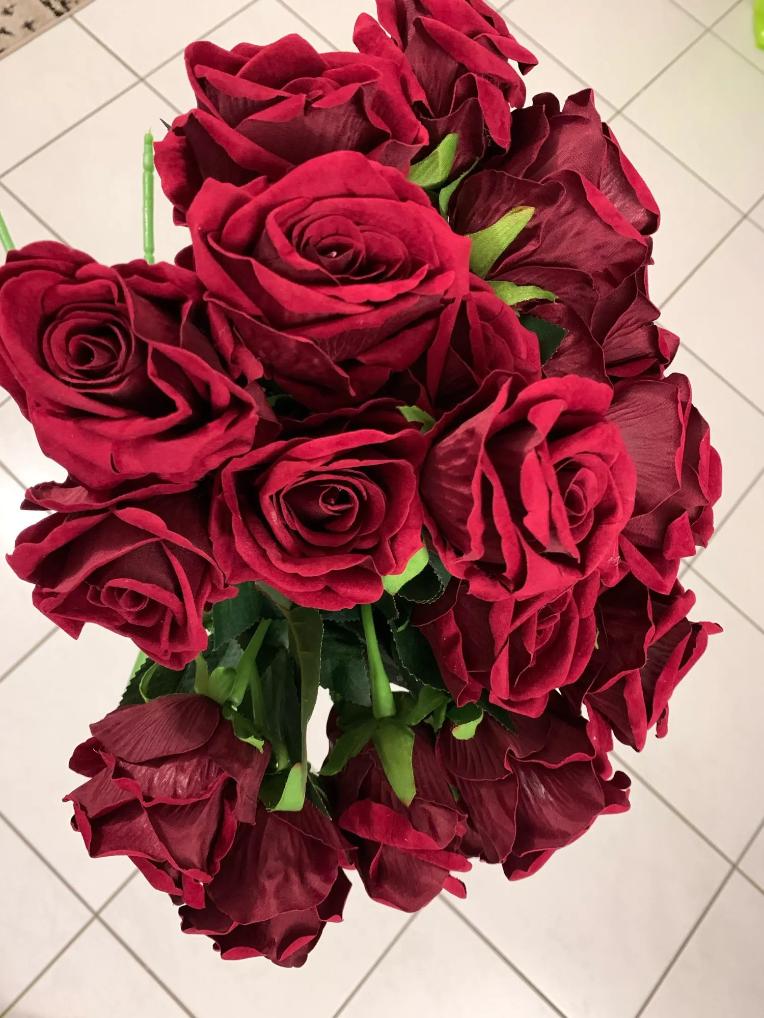 10pcs real touch rose flowers flannel flower bouquet single head