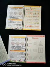 Libro de aprendizaje de números en inglés para niños, libro de arte para práctica de pintura, escritura de caligrafía, juguete de escritura en inglés, 4 libros