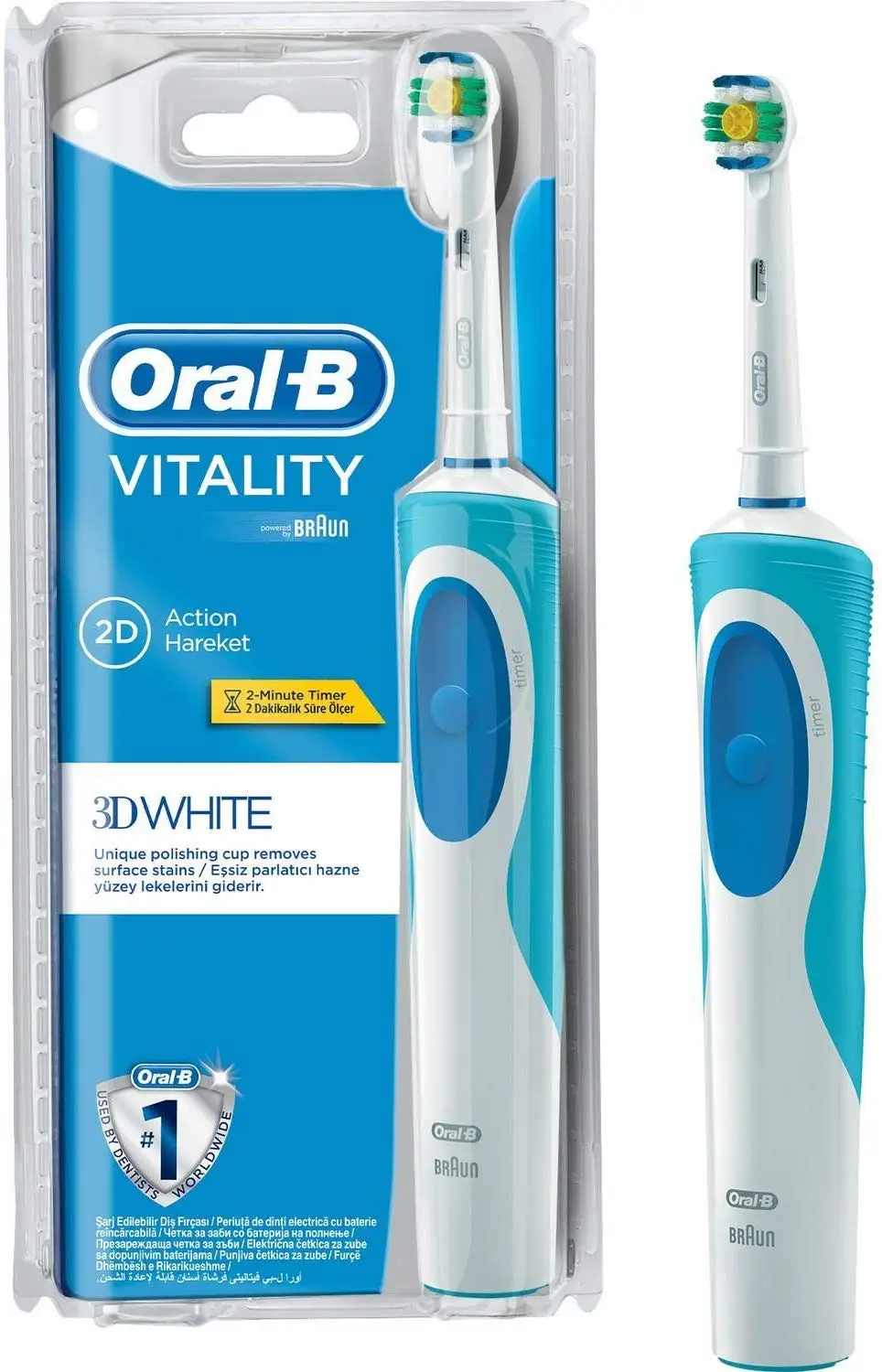 

Braun Oral-B Vitality 3D White Rechargeable Electric Tooth brush With Timer