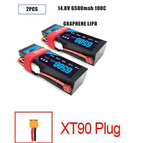 DXF Lipo аккумулятор 2s 4S HardCase 7,4 V 14,8 V 6500mAh 8000mah 60C 110C 100C 200C AKKU для 1:8 1:10 RC автомобиль E Багги Truggy грузовик - Цвет: 2PCS4S6500HARDXT90