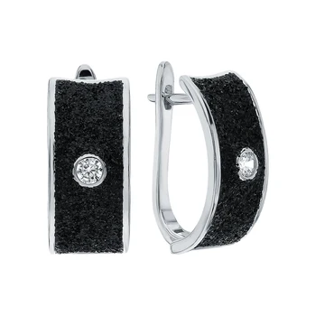 

Silver earrings with glitter and cubic zirconia sunlight sample 925