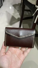 Funda de cuero genuino para tarjetas de identificación y crédito para hombre y mujer, cartera pequeña Retro hecha a mano de alta calidad para autobús/Tarjeta De Nombre