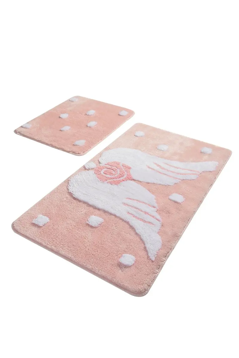 Коврики для ванной нескользящие Противоскользящие коврики противоскользящие Розовые Angel 2'Li набор 60X100 см-50X60 см