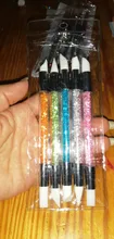 Cepillo de punta de silicona para decoración de uñas, 5 bolígrafos de pintura tallados, Gel UV, esmalte de bricolaje, espejo de doble cabeza, brillo en polvo, herramienta de manicura para escultura