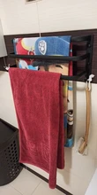 Hanger Towel-Holder Rail Bathroom-Space Black Aluminum Wall-Mounted Matte