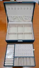 Joyero de terciopelo de doble capa, caja de almacenamiento de joyería europea de cuero de alta capacidad, soporte de joyería de gran espacio, caja de regalo