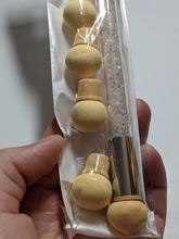 1 pincel de decoración de uñas con degradado, bolígrafo de dibujo de pintura con 4 cabezales de esponja de repuesto, herramienta de manicura con mango de diamante de imitación de doble extremo NB14 #