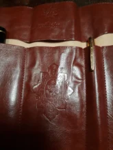 Nuevo estilo de cuero de la PU monedero bolsa de maquillaje Pem lápiz caso cosmético bolso Retro