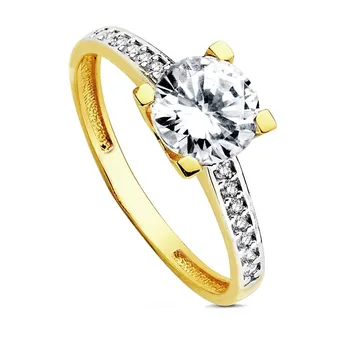 

Solitaire 18k gold two-color cubic zirconia [AB3046]