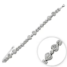 Серебряный 925 пробы браслет с цирконием