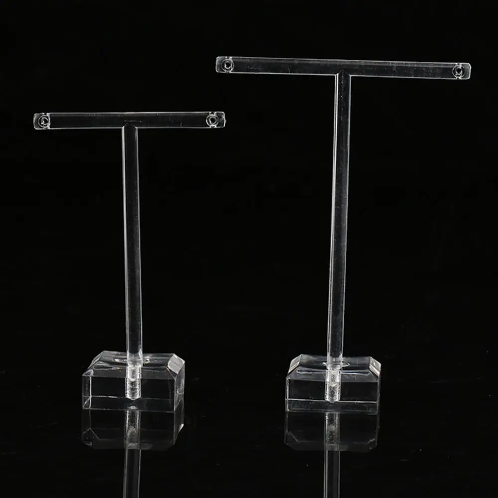 

2 Set Clear Plastic Earrings Showcase Display T Bar Stand Holder Organizer Jewelry Hanger Display Rack Kit