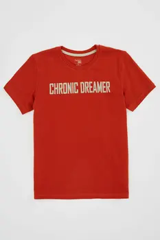 

DeFacto Boy Short Sleeve T-Shirt Boy's Spring Casual Top Tees Boy's Red Color Tshirt Tops Boys Summer Tshirt-M8346A620SP