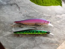 Ravenclraft-señuelo de Pesca wobblers 113SF 12,2g, pececillo flotante lento, Jerkbait, labio poligonal, gancho triple para trucha de lubina