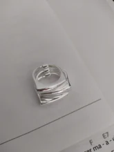 Foxanry minimalista de Plata de Ley 925 Plata Lisa anillos para las mujeres nueva moda geométricos irregulares Punk fiesta Hiphop joyería regalos