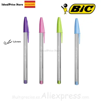 

BIC Cristal Fun® bolígrafos Punta Ancha 1,6 mm – Rosa ,Verde Lima ,Morado ,Turquesa