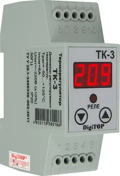 

Digital thermoregulator digitop TK-3. On the DIN rail.