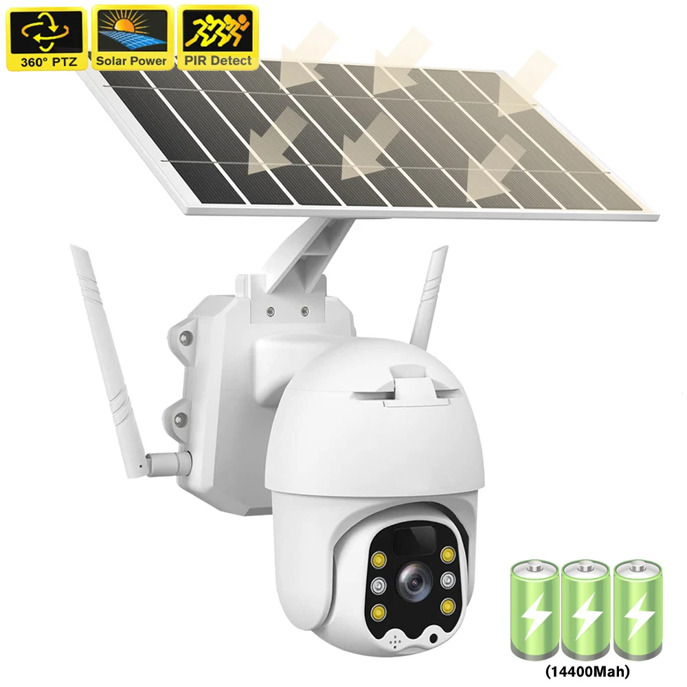 HD Wireless Solar Panel 4G WiFi Camera Smart Home Outdoor Security Protection Surveillance CCTV 360 PTZ Cam Video Monitor Kamera |