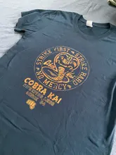 Mens T-Shirt Clothing Crew Cobra Kai Vintage Karate Kid Plus-Size Cotton Short-Sleeve