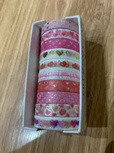 10 unids/set oro cinta de Washi de hoja de corazón lindo cinta adhesiva decorativa pegatina DIY Scrapbooking papelería
