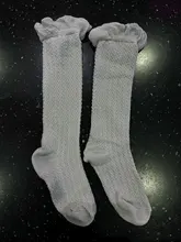 Algodón, calcetines para bebé y niñas niños Calcetines largos calcetines anti-mosquito hasta la rodilla de calcetines de verano de bebé de encaje de malla de calcetines recién nacido Niño