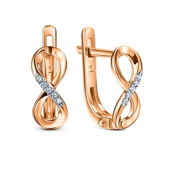 

Gold earrings with diamonds sunlight sample 585
