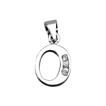 

Pendant 925 Sterling silver m letter OR zircons [AB4031]