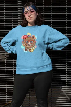 

Angemiel Wear Holiday-Makers Bear Blue Women Sweatshirts
