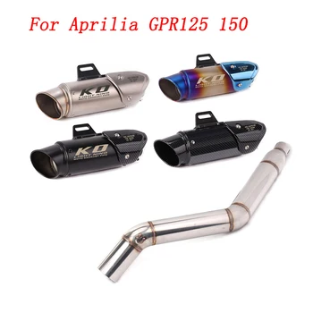 Slip On Motorcycle Exhaust Middle Link Pipe And 51mm Muffler Stainless Steel Exhaust System For Aprilia GPR125 150