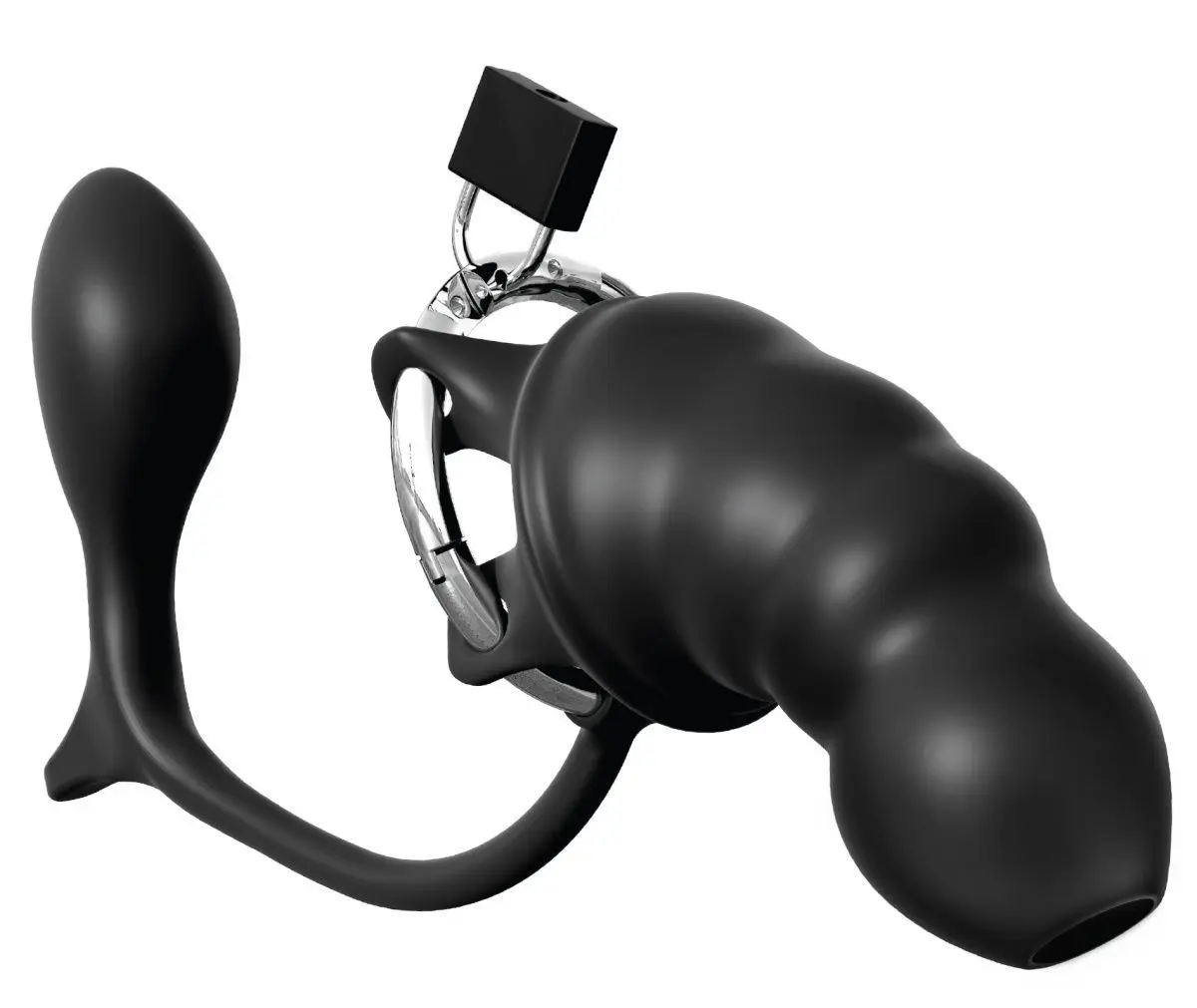 Черный мужской пояс верности с анальным плагом Ass-Gasm Cock Blocker | Красота и здоровье