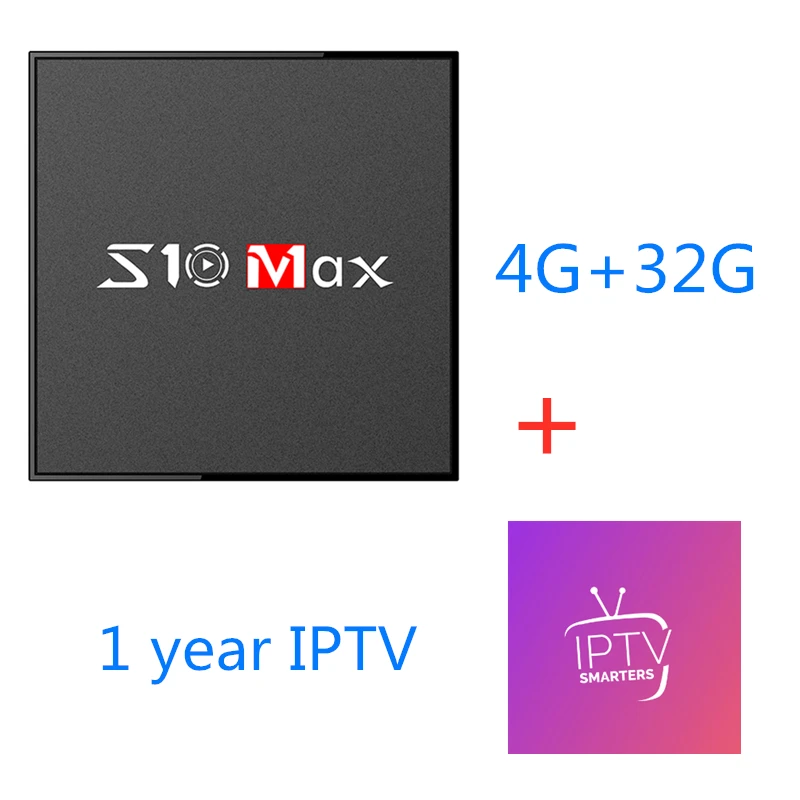 S10 max Android 9,0 tv Box Amlogic S905X2 4 Гб 64 Гб 1080P 4K 2,4+ 5g wifi Google Store Netflix Youtube 4 ГБ 32 ГБ телеприставка IP tv - Цвет: 4G 32GB with 1y iptv