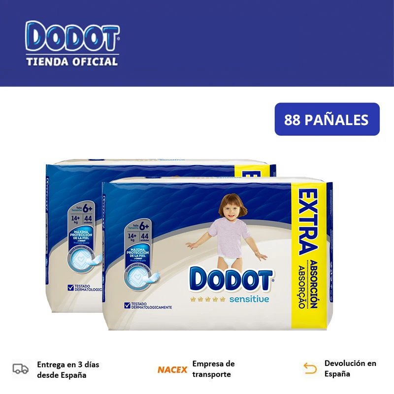 Extra-Sensitive Dodot, Size 3 +, 4 +, 5 +, 6 +, 88 to 120 PCs, Disposable  Baby Diapers, Maximum Absorption and Softness