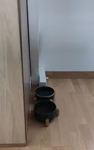 Ceramic-Bowl Product-Supplies Wood-Stand Water-Food-Feeder Animal Small Pet-Feeding For Puppy