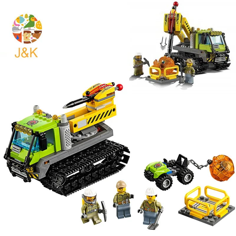 

60122 342pcs City Series Volcano Crawler Geological Prospecting Model Building Blocks Brick Toys For Children 10639 Gift