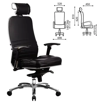 

Office chair Metta "samurai" kl-3, without headrest, leather, black, 80068