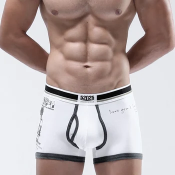 

52025 Men Boxers Stylish Print Cotton Modal Breathable Mens Sexy Underwear Boxershorts Large Contoured Pouch Sexy Mens Underwear