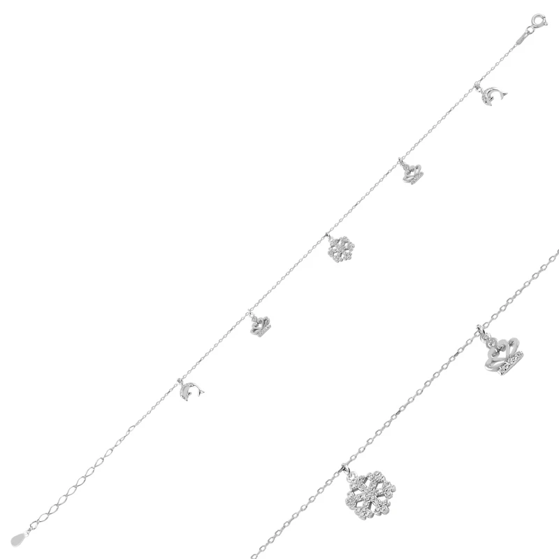 

Silver 925 Sterling Zircon Cubic Zirconia Dangle Bangle
