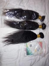 Rizado rizado mechones 100% mechones de cabello humano postizo mechones no Remy Yaki grueso de la armadura del pelo recto 3/4 Pc/lote manojos de pelo barato mechones