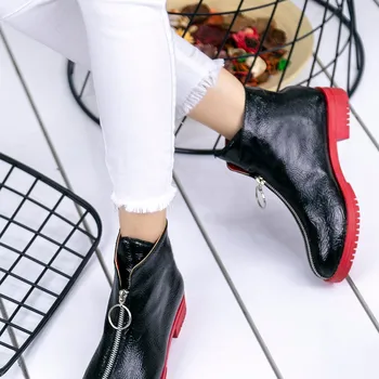 

Lili Black Patent Leather Red Bottom Boots