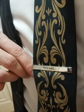 Clip para corbata de acero para hombre, accesorio personalizable con diseño de nombre y logotipo, Color dorado y plateado, 5,8x0,6 cm